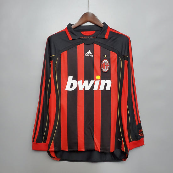 AC Milan 2006/07 Home Men's Long Sleeve Jersey- Retro