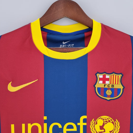 Barcelona FC 2010/11 Home Men's Long Sleeve Jersey- Retro