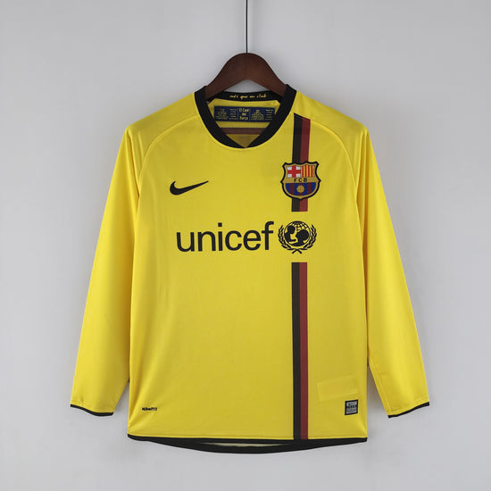 Barcelona FC 2008/09 Away Men's Long Sleeve Jersey- Retro