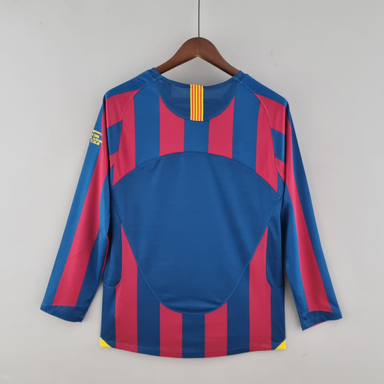 Barcelona FC 2005/06 Home UCL Final Men's Long Sleeve Jersey- Retro