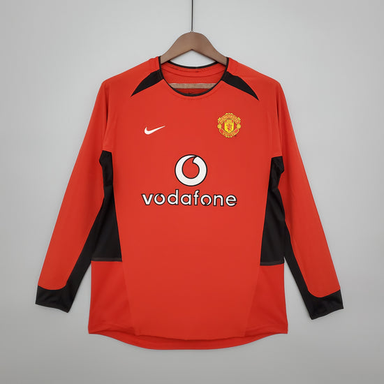 Manchester United 2002/03 Home Men's Long Sleeve Jersey- Retro