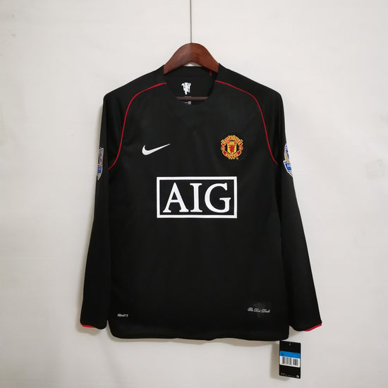 Manchester United 2007/08 Away Men's Long Sleeve Jersey- Retro